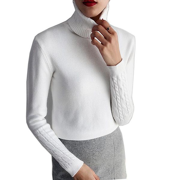 thick turtleneck warm women sweater autumn winter knitted femme pull high elasticity soft female pullovers 2021 casual women's sweaters, White;black
thick turtleneck warm women sweater autumn winter knitted femme pull high elasticity soft female pullovers 2021 casual women's sweaters, White;black