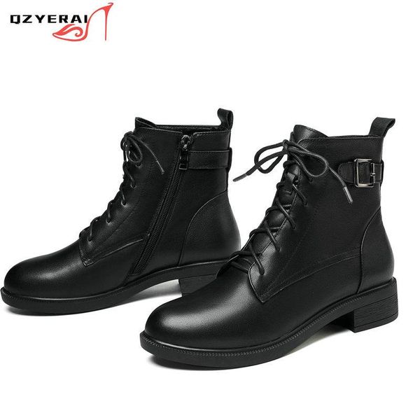boots qzyerai genuine leather shoes for women autumn winter ankle female lace up rubber platform, Black
boots qzyerai genuine leather shoes for women autumn winter ankle female lace up rubber platform, Black