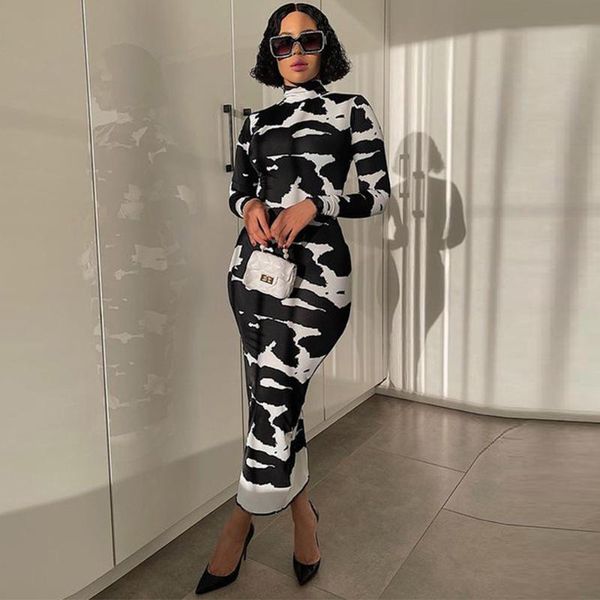 casual dresses black white cow printed sheath dress female sock high neck long sleeve bandage streetwear slim clothes, Black;gray
casual dresses black white cow printed sheath dress female sock high neck long sleeve bandage streetwear slim clothes, Black;gray