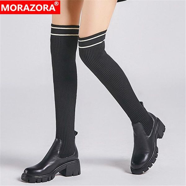 boots morazora 2021 est genuine leather shoes women over the knee mixed colors square heel platform lady stretch, Black
boots morazora 2021 est genuine leather shoes women over the knee mixed colors square heel platform lady stretch, Black