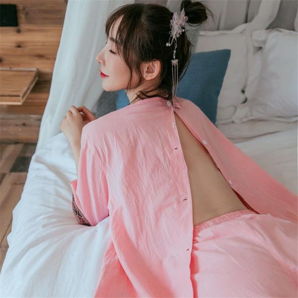 japanese style couple pajamas sets yukata kimono women men back adjustable solid color lace up and pants set bathrobe suit ethnic clothi, Red
japanese style couple pajamas sets yukata kimono women men back adjustable solid color lace up and pants set bathrobe suit ethnic clothi, Red