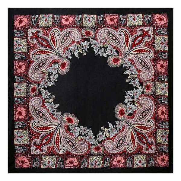 scarves imitation silk kerchief satin neck scarf square wrap for women print cashew female shawls hair head bandan accessory, Blue;gray