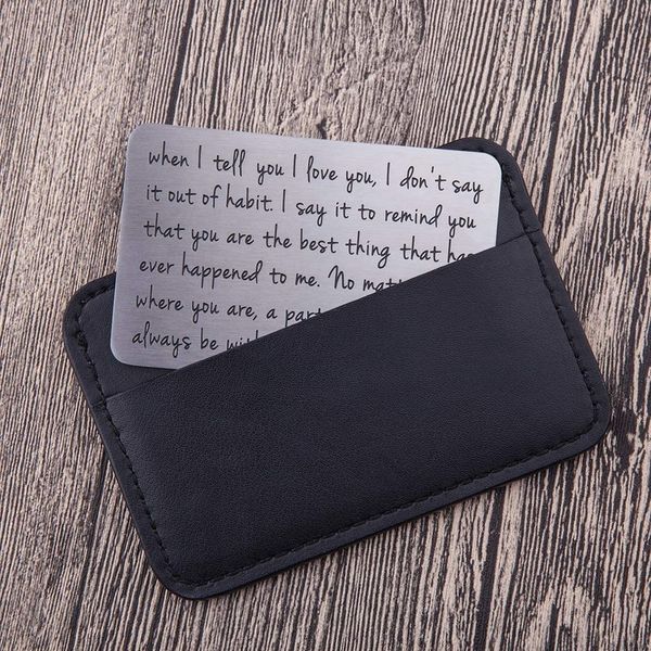 10pieces/lotwallet insert card anniversary birthday gifts for him men husband valentine from wife girlfriend boyfriend gift for groom fiance, Brown;gray
10pieces/lotwallet insert card anniversary birthday gifts for him men husband valentine from wife girlfriend boyfriend gift for groom fiance, Brown;gray