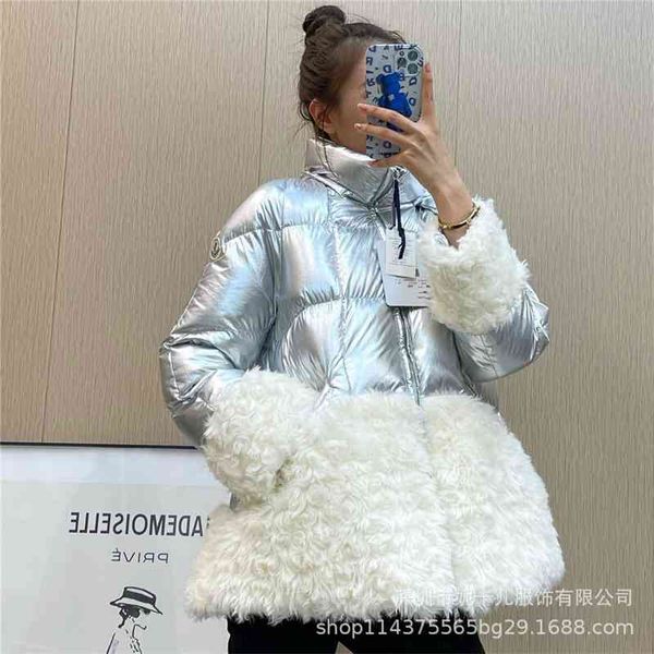 2021 autumn and winter tide brand new bright silver stitched lamb wool loose thickened goose down jacket women's fashion, Black
2021 autumn and winter tide brand new bright silver stitched lamb wool loose thickened goose down jacket women's fashion, Black