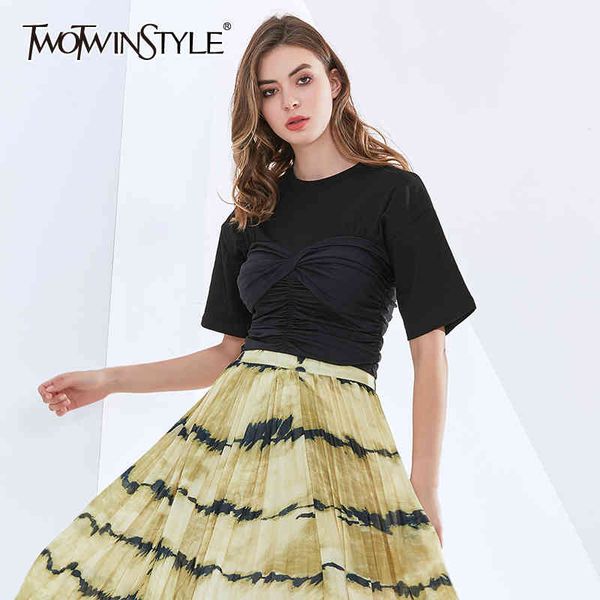slim t shirt for women o neck short sleeve patchwork female fashion clothing summer style 210423, White
slim t shirt for women o neck short sleeve patchwork female fashion clothing summer style 210423, White