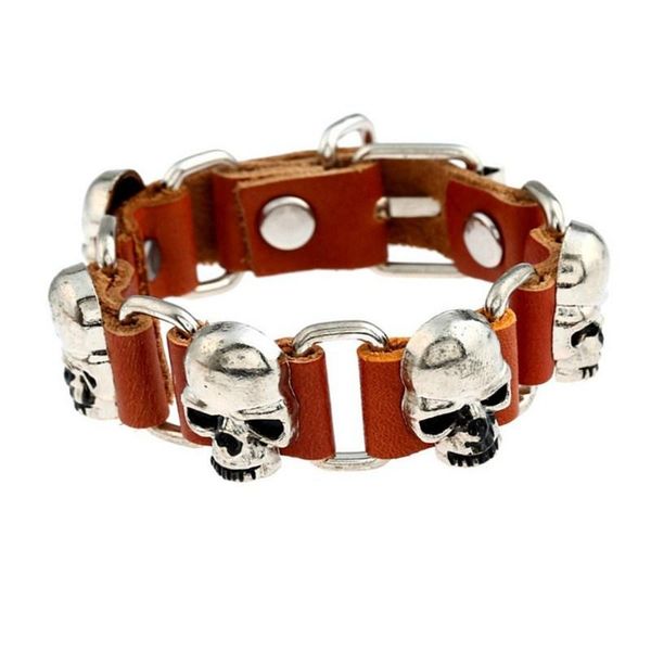 charm bracelets style bracelet punk skull leather link accessories hand wholesale, Golden;silver
charm bracelets style bracelet punk skull leather link accessories hand wholesale, Golden;silver