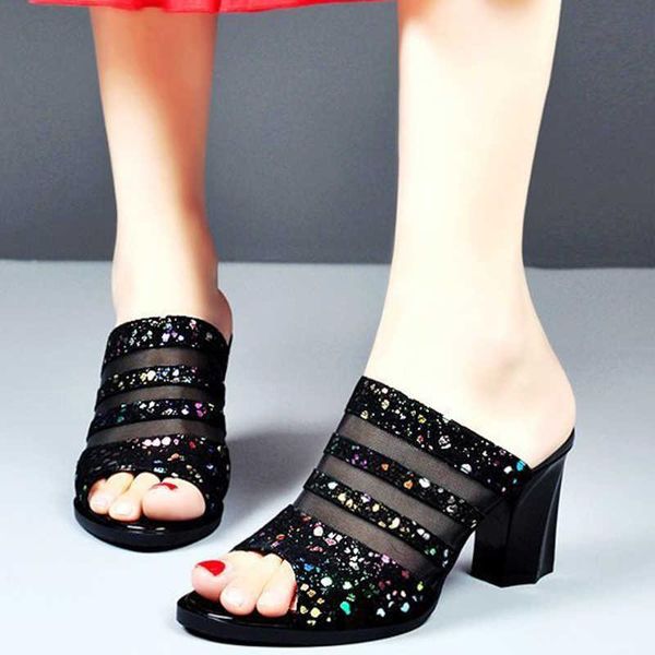 slippers fashion crystal peep toe high heel sandals women summer mesh breathable non slip mujer outdoor party shoes lady, Black
slippers fashion crystal peep toe high heel sandals women summer mesh breathable non slip mujer outdoor party shoes lady, Black