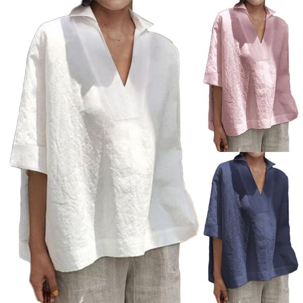 women summer casual solid color deep v neck half sleeve loose shirt blouse loose shirt blouse loose shirt blouse loo x0521, White
women summer casual solid color deep v neck half sleeve loose shirt blouse loose shirt blouse loose shirt blouse loo x0521, White