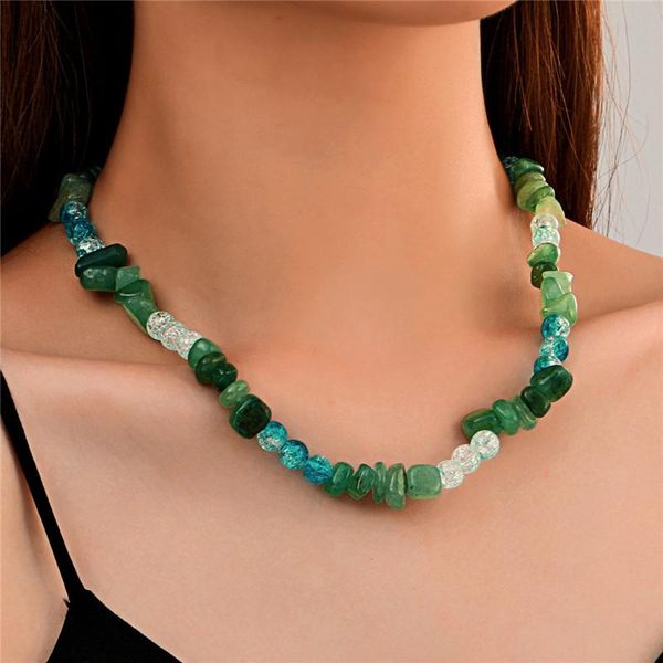 chokers bohemia green crushed stone necklace for women irregular beads fashion jewelry gift, Golden;silver
chokers bohemia green crushed stone necklace for women irregular beads fashion jewelry gift, Golden;silver