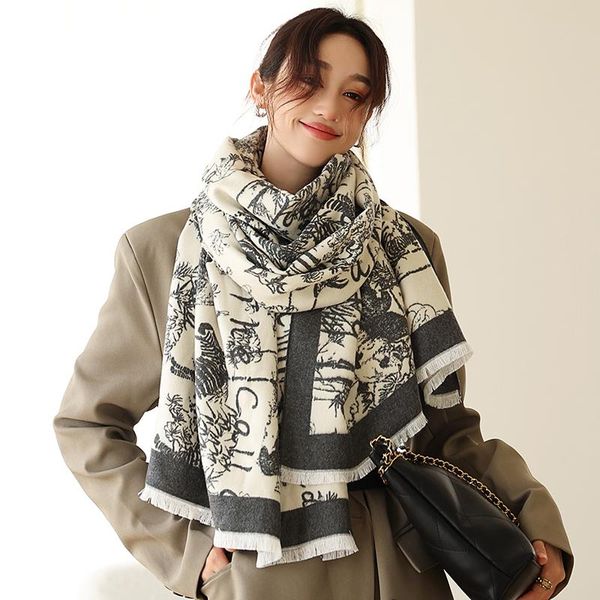 scarves scarf female winter imitation cashmere wool warmth double-sided shawl spring and autumn dual-use korean version of wild, Blue;gray
scarves scarf female winter imitation cashmere wool warmth double-sided shawl spring and autumn dual-use korean version of wild, Blue;gray