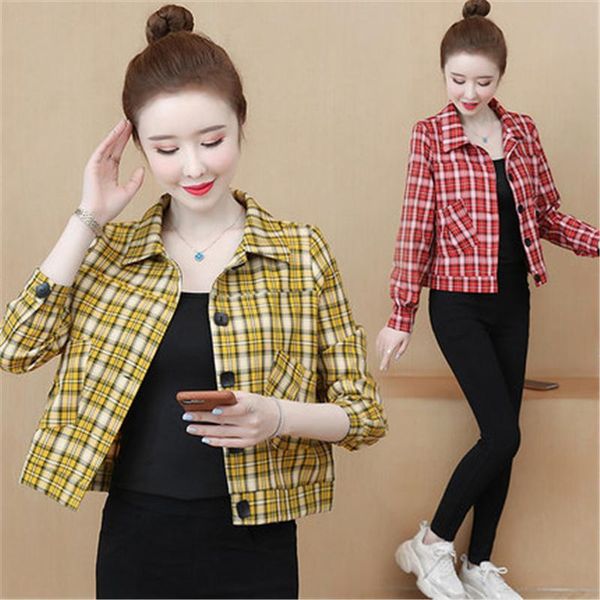 women's jackets 2021 spring autumn fashion ladies short lapel long sleeve retro hong kong flavor check thin jacket trend h124, Black;brown
women's jackets 2021 spring autumn fashion ladies short lapel long sleeve retro hong kong flavor check thin jacket trend h124, Black;brown