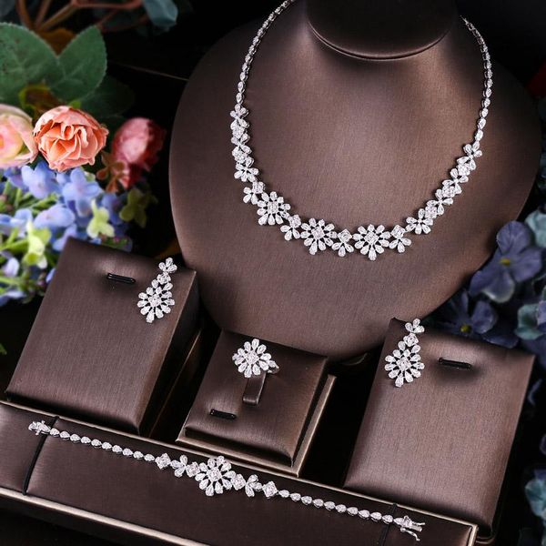 earrings & necklace janekelly 4pcs bridal zirconia full jewelry sets for women party, luxury dubai nigeria cz crystal wedding, Silver
earrings & necklace janekelly 4pcs bridal zirconia full jewelry sets for women party, luxury dubai nigeria cz crystal wedding, Silver