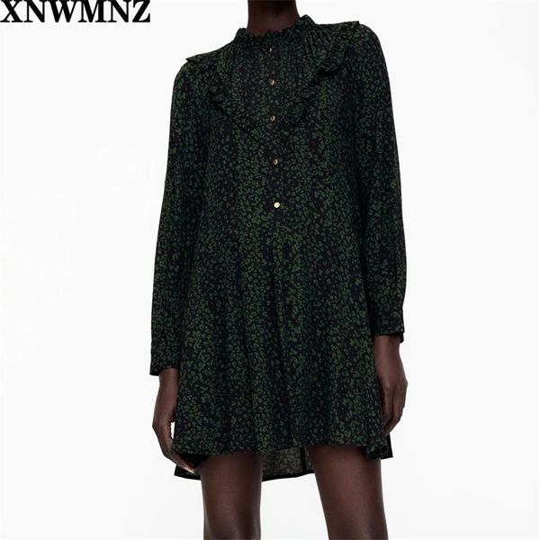women printed mini dress fashion ladies vintage high neck long sleeve button cuffs female a-line ruffle trims girls 210520, Black;gray
women printed mini dress fashion ladies vintage high neck long sleeve button cuffs female a-line ruffle trims girls 210520, Black;gray