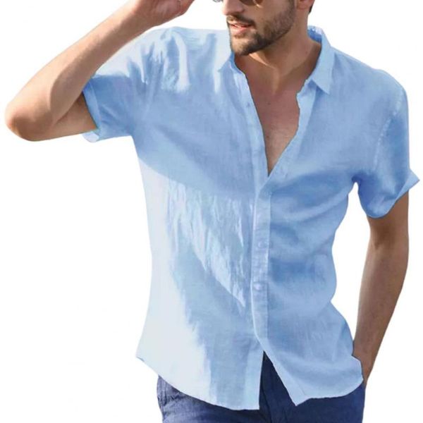 men's casual shirts 2021 short comfortable sleeve beach shirt turn-down collar breathable solid color buttons closure men workwear, White;black
men's casual shirts 2021 short comfortable sleeve beach shirt turn-down collar breathable solid color buttons closure men workwear, White;black