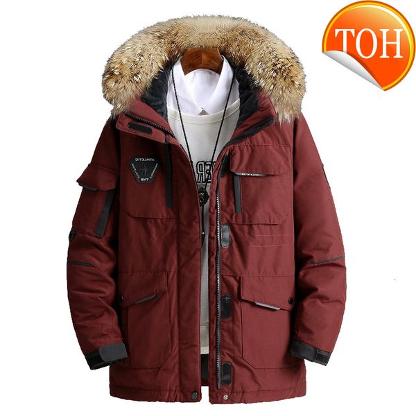 -30 degree winter men down jackets parkas snow jacket white duck thicken coat fur hooded thick warm man windbreaker, Black
-30 degree winter men down jackets parkas snow jacket white duck thicken coat fur hooded thick warm man windbreaker, Black