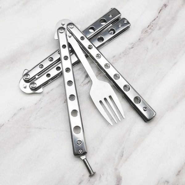 forks butterfly knife spoon fork training cs go no edge dull folding practice portable tableware kitchen accessories wholesale
forks butterfly knife spoon fork training cs go no edge dull folding practice portable tableware kitchen accessories wholesale