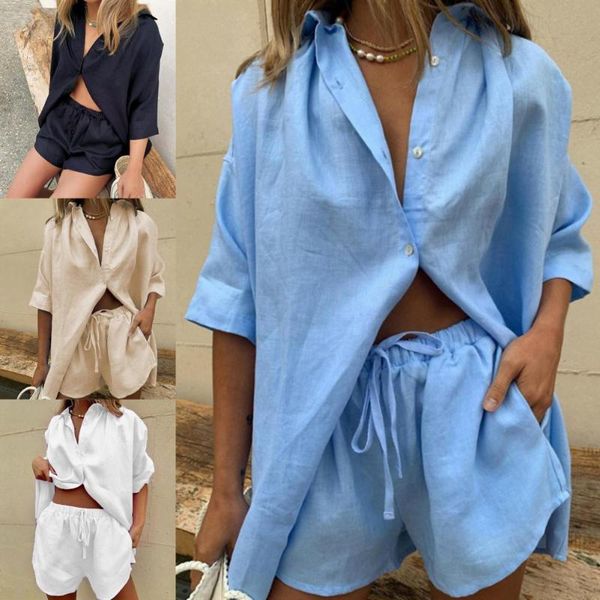 women's tracksuits 2pcs/set solid color shorts set women outfits casual long sleeve lapel shirts wide leg two piece, Gray
women's tracksuits 2pcs/set solid color shorts set women outfits casual long sleeve lapel shirts wide leg two piece, Gray