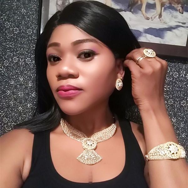 earrings & necklace fani dubai gold color jewelry sets nigerian wedding woman accessories set fashion african designer wholesale, Silver
earrings & necklace fani dubai gold color jewelry sets nigerian wedding woman accessories set fashion african designer wholesale, Silver