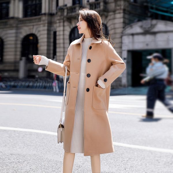 women's trench coats autumn and winter female cashmere coat mid-length single-length breasted jacket korean version was thin woolen 4fb, Tan;black
women's trench coats autumn and winter female cashmere coat mid-length single-length breasted jacket korean version was thin woolen 4fb, Tan;black