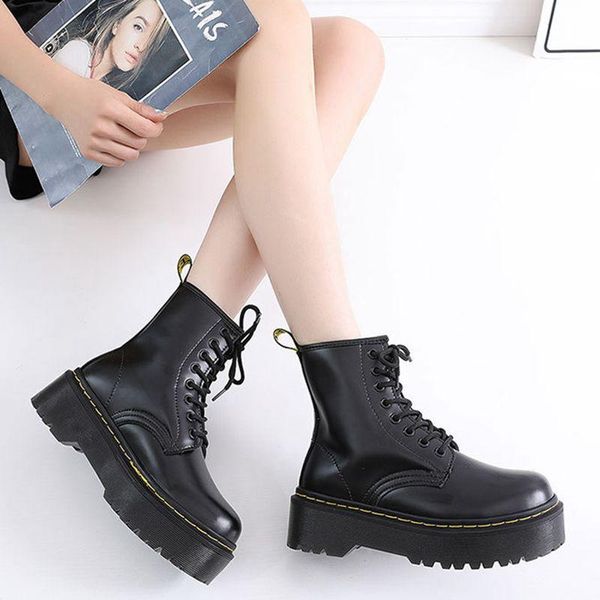 boots autumn dr riding women's british leather hong kong style thick-soled muffin bottom increased and velvet short, Black
boots autumn dr riding women's british leather hong kong style thick-soled muffin bottom increased and velvet short, Black