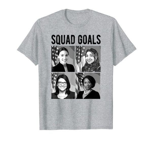 squad goals aoc rashida omar ilhan ayanna pressley tshirt, White;black 
squad goals aoc rashida omar ilhan ayanna pressley tshirt, White;black