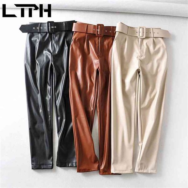 ltph pu leather pants women waist all-match casual thicken warm with sashes trousers spring autumn 210423, White
ltph pu leather pants women waist all-match casual thicken warm with sashes trousers spring autumn 210423, White