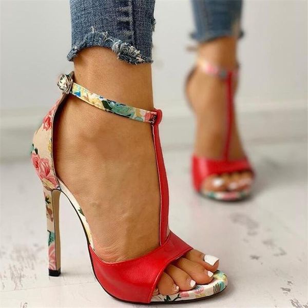 women t-strap floral print sandals 2021 summer fashion super high heels open toe gladiator shoes woman party pumps, Black
women t-strap floral print sandals 2021 summer fashion super high heels open toe gladiator shoes woman party pumps, Black
