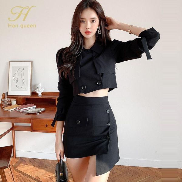 two piece dress h han queen 2 pieces set women autumn double breasted coat and high waist pencil skirts korean chic office lady suit, White
two piece dress h han queen 2 pieces set women autumn double breasted coat and high waist pencil skirts korean chic office lady suit, White