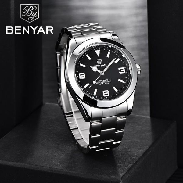 wristwatches benyar automatic men's watch 2021 stainless steel folding clasp 50m waterproof mechanical wristwatch luminous hand, Slivery;brown
wristwatches benyar automatic men's watch 2021 stainless steel folding clasp 50m waterproof mechanical wristwatch luminous hand, Slivery;brown