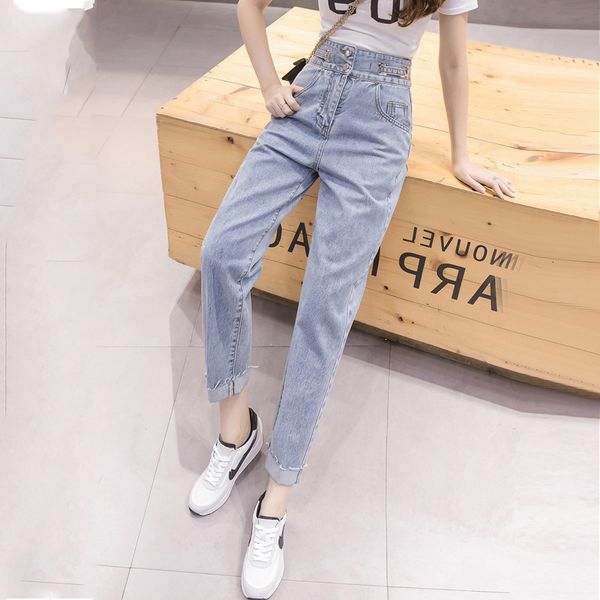 women's jeans denim straight pants new spring 2021 high waist leisure wide leg loose show thin nine point harem fashion, Blue
women's jeans denim straight pants new spring 2021 high waist leisure wide leg loose show thin nine point harem fashion, Blue
