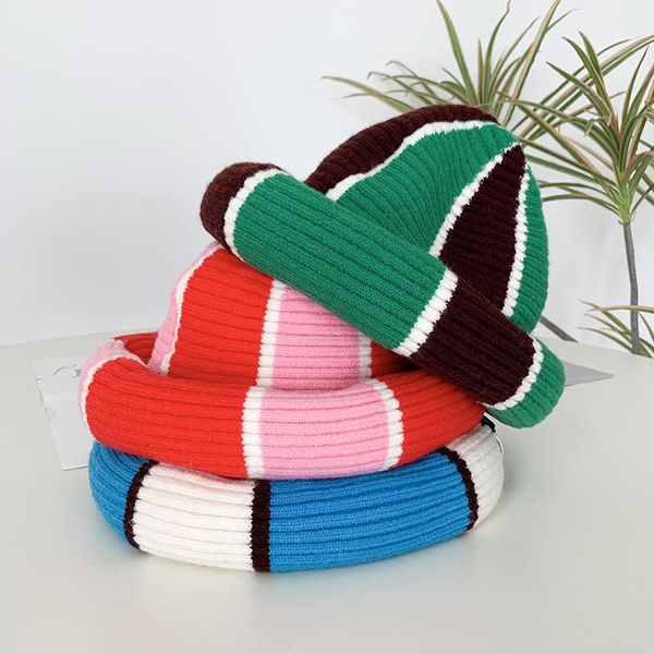 beanies 2021 autumn winter women and men striped knitted hat woolen warm all-match curled caps
beanies 2021 autumn winter women and men striped knitted hat woolen warm all-match curled caps