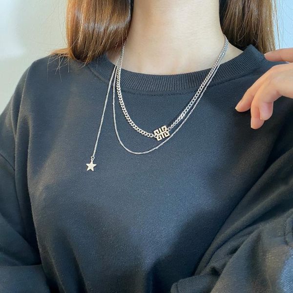 pendant necklaces japanese net red same cool style clavicle chain neck versatile multi-layer disc wearing pentagram stainless steel necklace, Silver
pendant necklaces japanese net red same cool style clavicle chain neck versatile multi-layer disc wearing pentagram stainless steel necklace, Silver