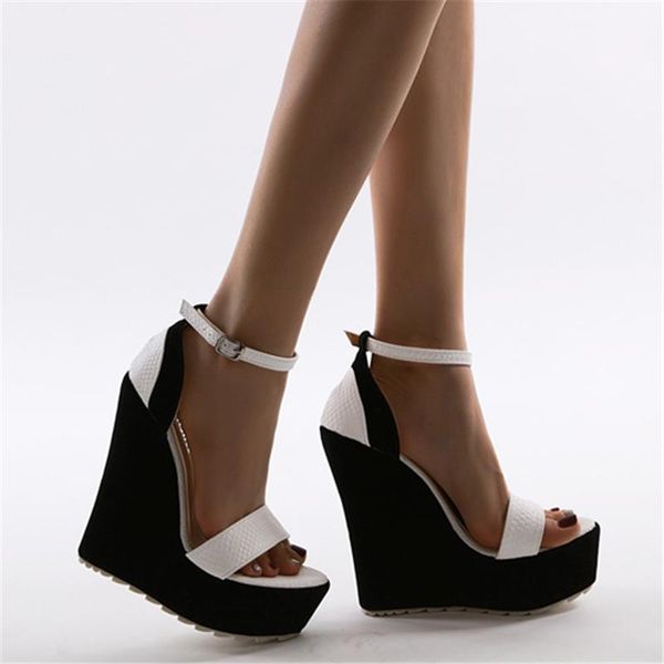 summer wedge sandals women peep toe platform buckle sandales female 16cm high heels shoes slip-ons plus size 42, Black
summer wedge sandals women peep toe platform buckle sandales female 16cm high heels shoes slip-ons plus size 42, Black
