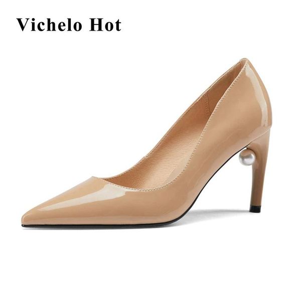 dress shoes vichelo cow patent leather pointed toe thin high heel shallow pearl office lady party daily wear slip on women pumps l12, Black
dress shoes vichelo cow patent leather pointed toe thin high heel shallow pearl office lady party daily wear slip on women pumps l12, Black