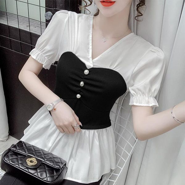 women's blouses & shirts fashion women summer chiffon elegant stylish all-match dots short sleeve v-neck repair blusas white mm0593
women's blouses & shirts fashion women summer chiffon elegant stylish all-match dots short sleeve v-neck repair blusas white mm0593