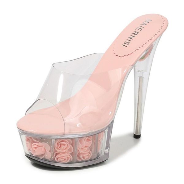 fashion women transparent crystal flowers platform 15cm high heel slippers ladies peep toe nightclub model catwalk sandals, Black
fashion women transparent crystal flowers platform 15cm high heel slippers ladies peep toe nightclub model catwalk sandals, Black