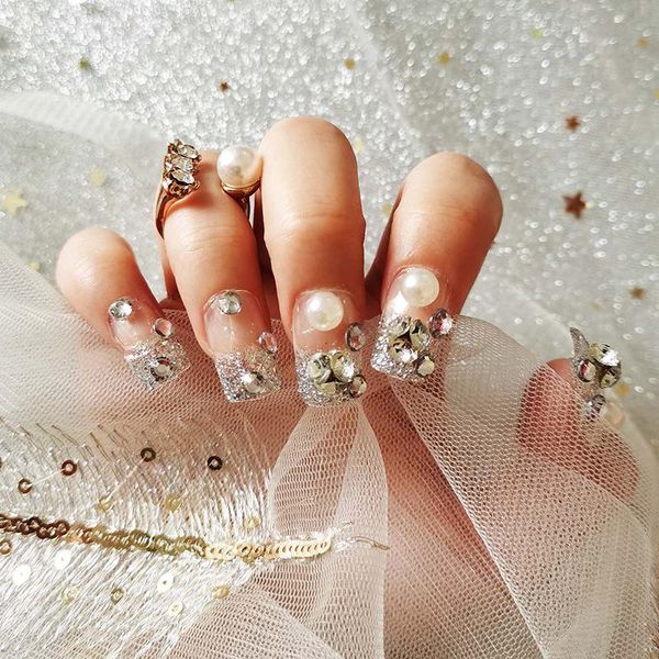 false nails 24pcs pearl full of diamonds wear long paragraph fashion manicure patch save time wearable nail dw, Red;gold 
false nails 24pcs pearl full of diamonds wear long paragraph fashion manicure patch save time wearable nail dw, Red;gold