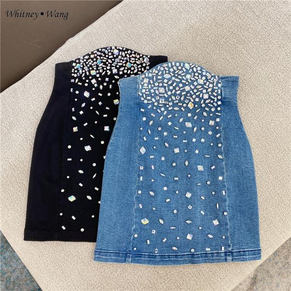 skirts whitney wang 2021 spring fashion streetwear handmade crystals diamonds beading high waist denim skirt women, Black
skirts whitney wang 2021 spring fashion streetwear handmade crystals diamonds beading high waist denim skirt women, Black