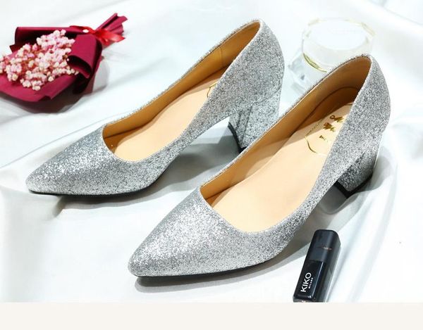dress shoes silver sequin bling wedding slip-on pointed toe chunky square heel women pumps for party banquet pregnant bridesmaid, Black
dress shoes silver sequin bling wedding slip-on pointed toe chunky square heel women pumps for party banquet pregnant bridesmaid, Black