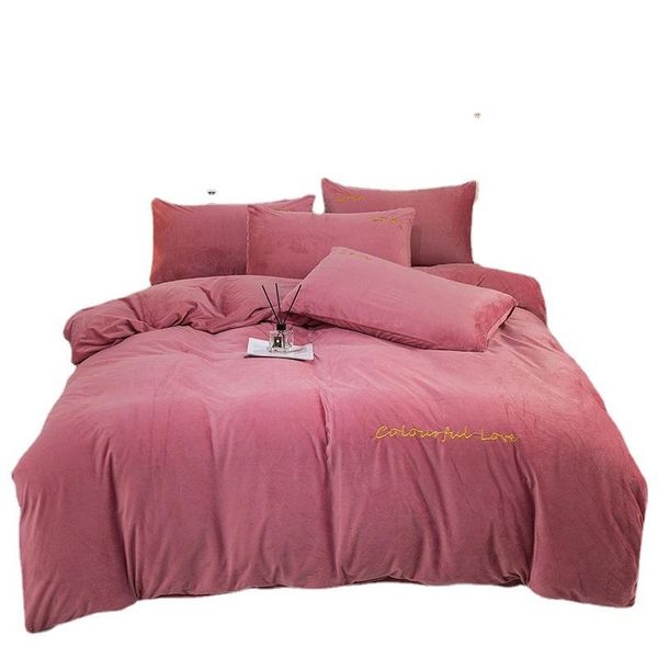 bedding sets thick and warm winter milk velvet four-piece set simple solid color embroidery crystal three-piece
bedding sets thick and warm winter milk velvet four-piece set simple solid color embroidery crystal three-piece