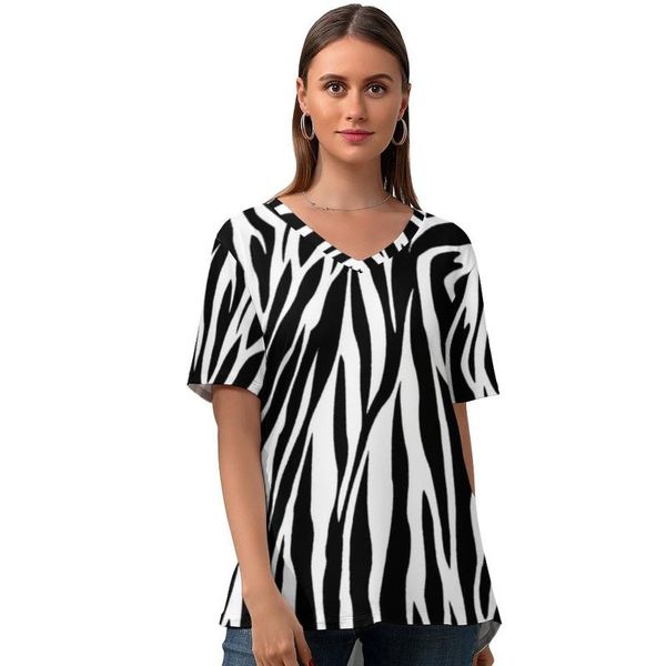 women's t-shirt zebra t shirt street fashion graphic ladies kawaii short-sleeve v neck tshirt plus size, White 
women's t-shirt zebra t shirt street fashion graphic ladies kawaii short-sleeve v neck tshirt plus size, White