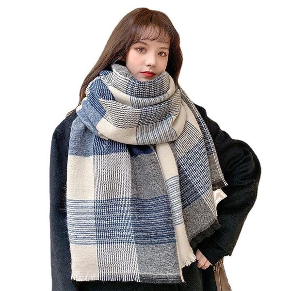 hats, scarves & gloves sets 2021 female winter blue plaid cashmere scarf warm shawl thickened bib, Blue;gray
hats, scarves & gloves sets 2021 female winter blue plaid cashmere scarf warm shawl thickened bib, Blue;gray