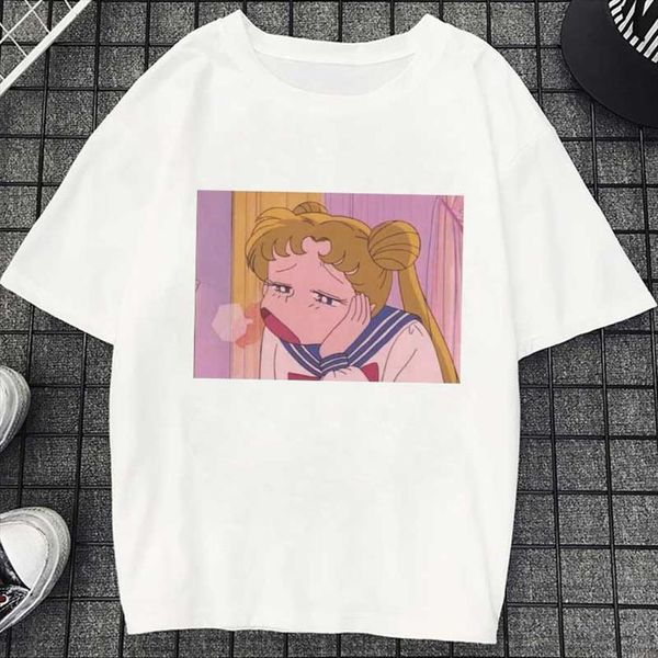 summer thin section harajuku print women sailor moon cartoon sigh female fashion tees camiseta mujer, White
summer thin section harajuku print women sailor moon cartoon sigh female fashion tees camiseta mujer, White