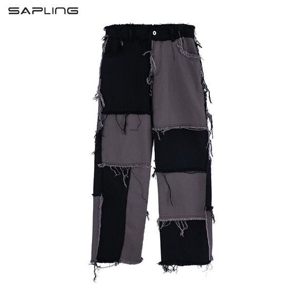 men's jeans high street color block fringe denim trousers mens straight tassel spliced oversize ripped loose fashion casual jean pants, Blue
men's jeans high street color block fringe denim trousers mens straight tassel spliced oversize ripped loose fashion casual jean pants, Blue