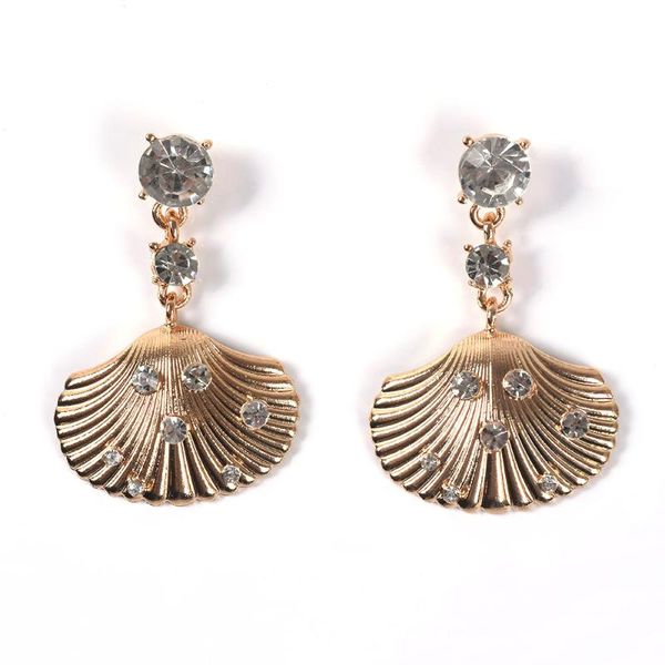 dangle & chandelier gold color metal shell earrings for women crystal statement fashion jewelry ocean style, Silver
dangle & chandelier gold color metal shell earrings for women crystal statement fashion jewelry ocean style, Silver