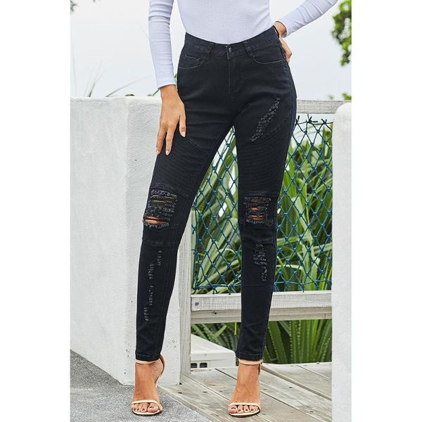 women's jeans high waist autumn slimming black hole tight ankle pants women 786061, Blue
women's jeans high waist autumn slimming black hole tight ankle pants women 786061, Blue