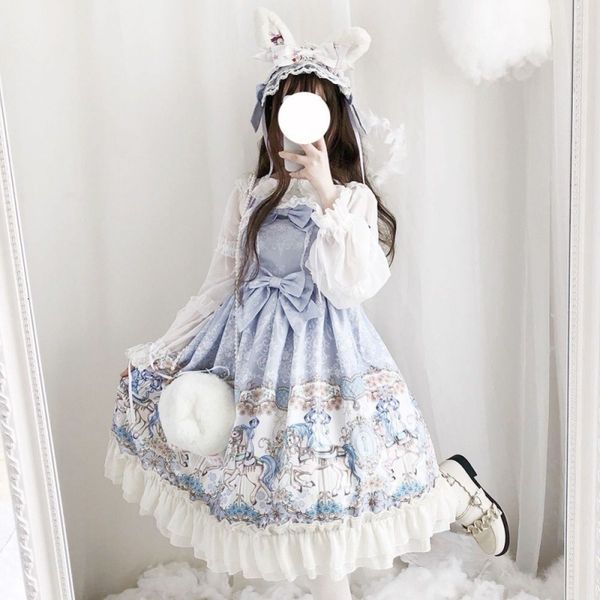 luxury casual dresses skirt carousel jsk cute girl lolita sling pompous drs, Black;gray
luxury casual dresses skirt carousel jsk cute girl lolita sling pompous drs, Black;gray