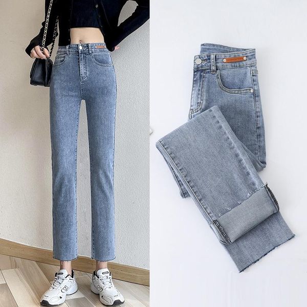 women's jeans mid waist ankle length denim trousers 2021 spring summer fashion straight-leg pant high street style all-match, Blue
women's jeans mid waist ankle length denim trousers 2021 spring summer fashion straight-leg pant high street style all-match, Blue