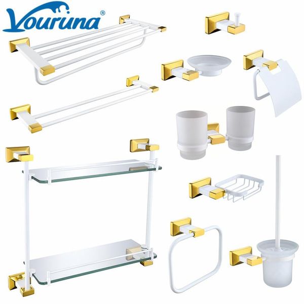 bath accessory set vouruna golden&white hardware 304sus stainless steel bathroom kit toilet paper holder towel rail basket
bath accessory set vouruna golden&white hardware 304sus stainless steel bathroom kit toilet paper holder towel rail basket
