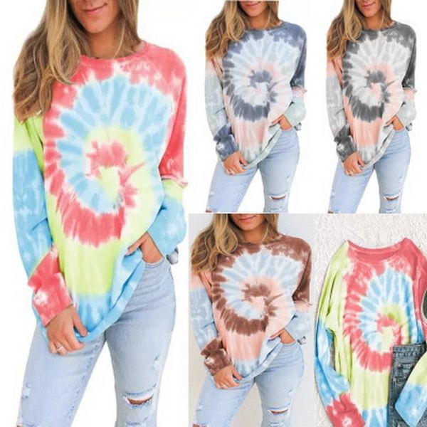 autumn winter women's casual tie-dye printed sweater round neck long sleeve loose sweaters, White;black
autumn winter women's casual tie-dye printed sweater round neck long sleeve loose sweaters, White;black